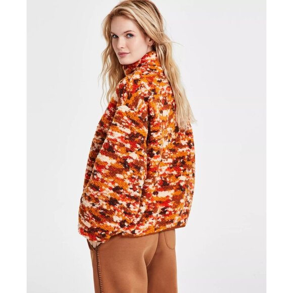 198$ UGG Marlene Front Full Zip Bouclé Jacket Women's Size L Brown Multicolor - Picture 3 of 3